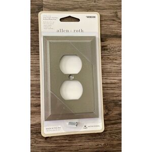 allen + roth 1-Gang Standard Size Brushed Nickel Indoor Duplex Wall Plate